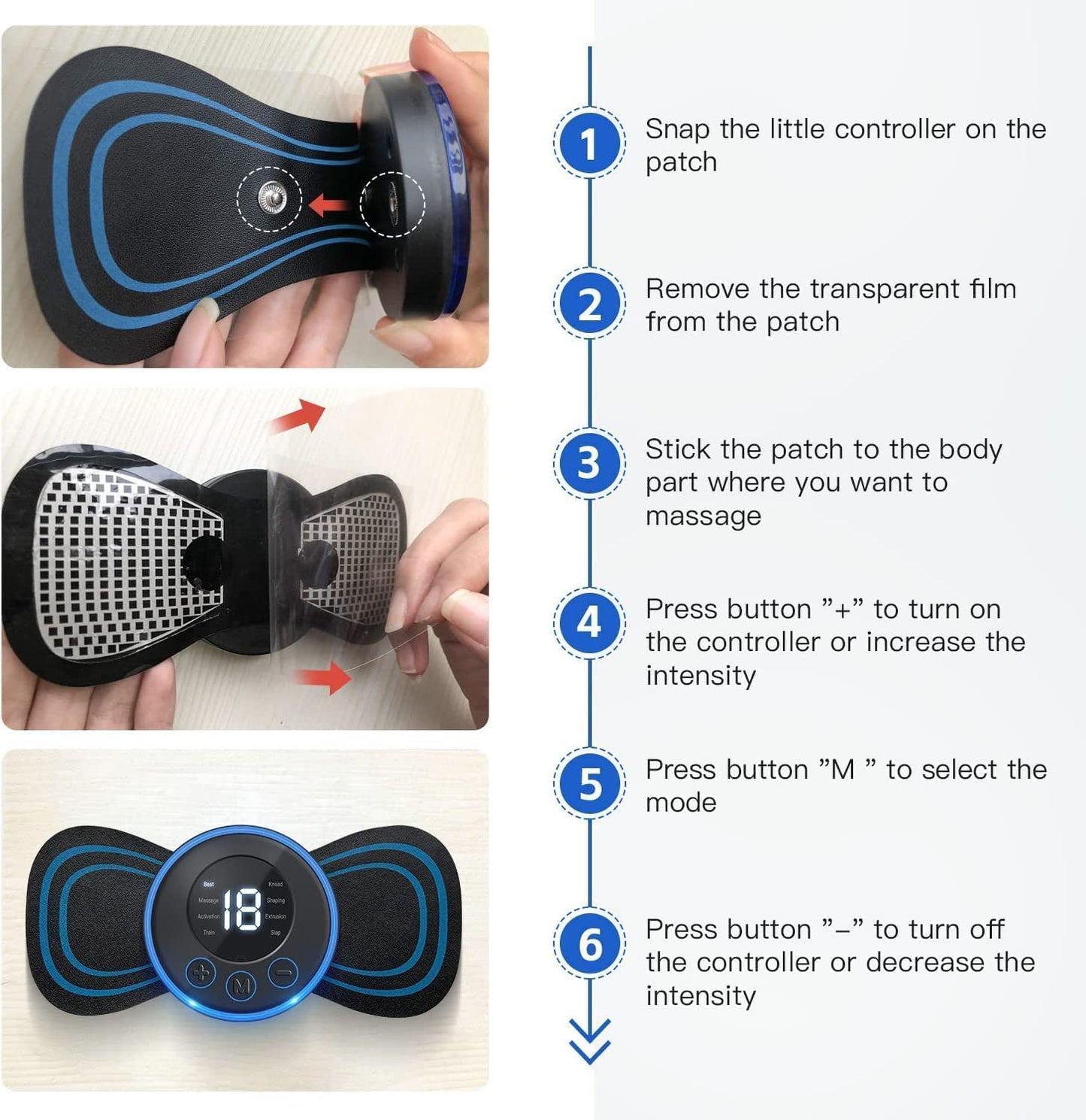 Mini Massage Machine Mini Massager Portable Rechargeable Full Body Massager For Pain Relief With 8 Mode Ems Neck Cervical Massager (Body Massager)